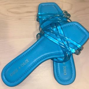 Chase + Chloe Summer Sandals in Light Blue